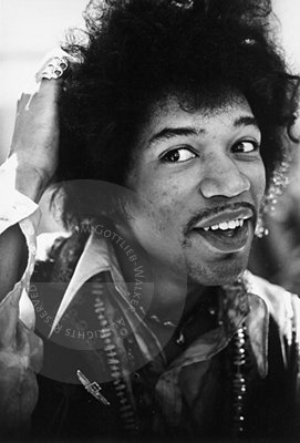 The portraits of Jimi were taken during an interview conducted by Bill Kerby on the patio of a motel on the Sunset Strip in Los Angeles in 1967.